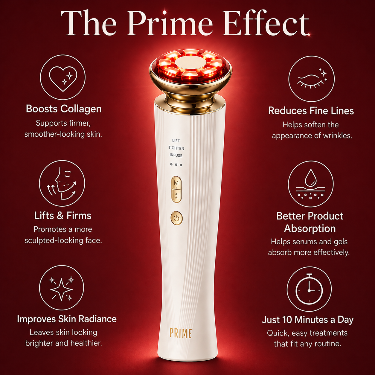 3-in-1 Red Light Therapy Facial Massager